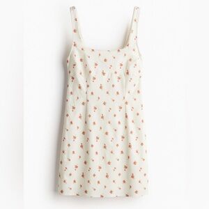NWT H&M Cream Rose Print Mini Dress